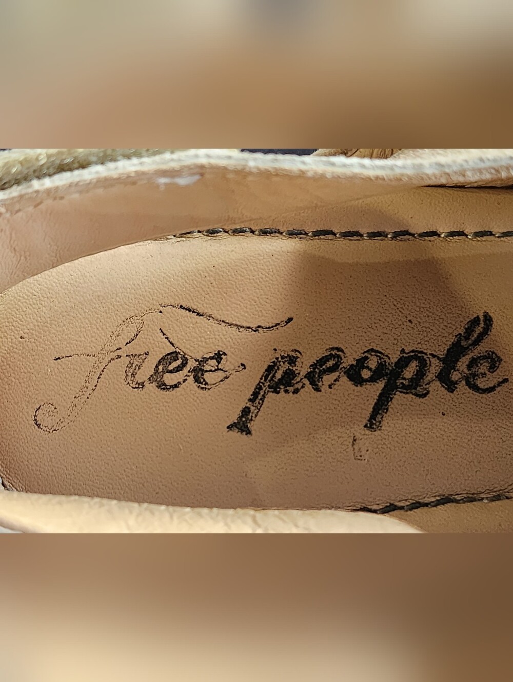 FREE PEOPLE | Beige Suede Crisscross Cork Platform Sandals | Size US Womens 8.5 - Picture 7 of 9
